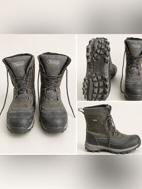 Natural Reflections Men's Dark Gray Waterproof Hiking Boots